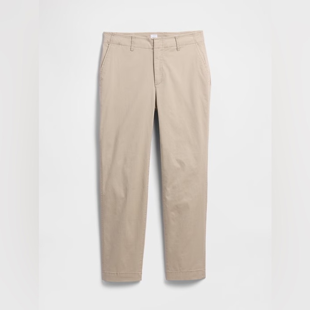 GAP Slim Ankle-Length Crop Pants in Beige